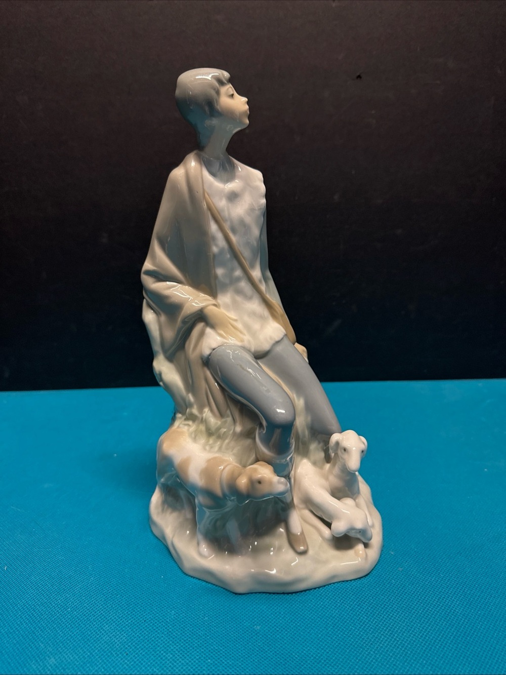 NAO by Lladro 10.5” Shepherd Boy with Dog & Lambs Figure Made in Spain